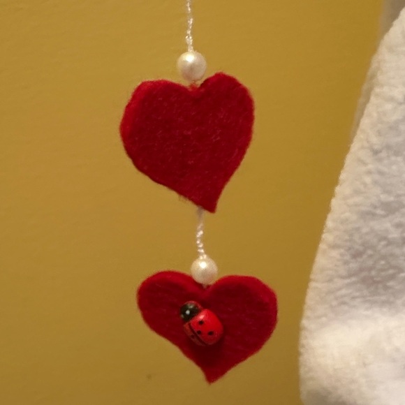 Adorable “New” Valentines Plush Gnome Doll Pumpkin and Flower Hat hanging hearts - Picture 9 of 10